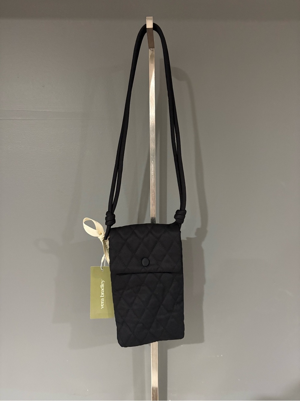 Vera Bradley Black Quilted Crossbody Phone Pouch